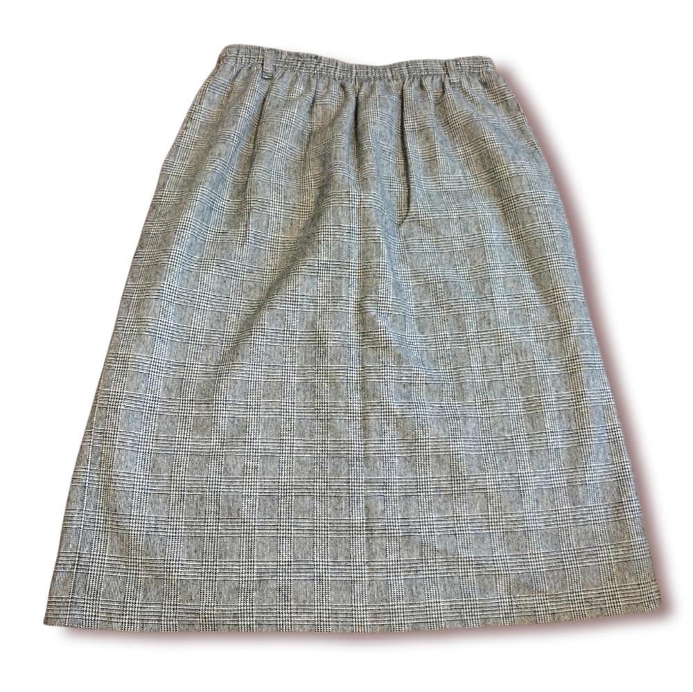 Vintage Alfred dunner houndstooth plaid skirt